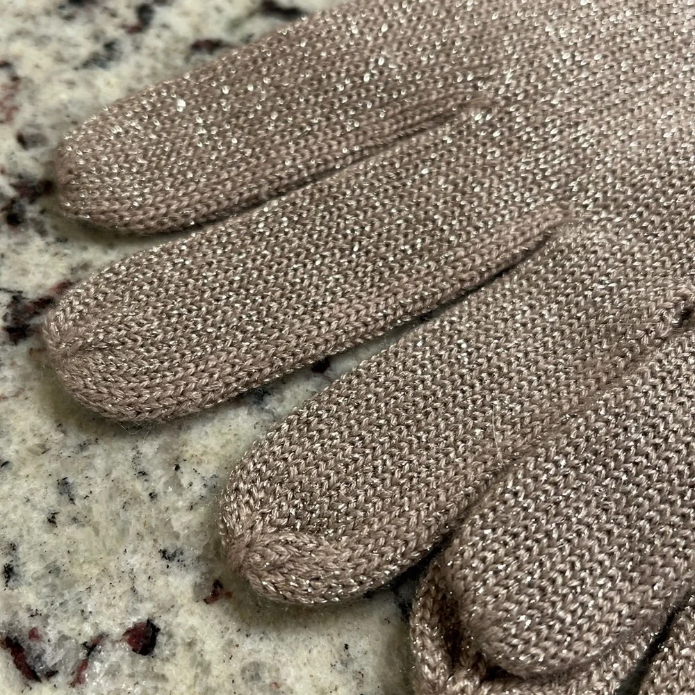 Coach Signature Shimmer Knit Gloves NWT